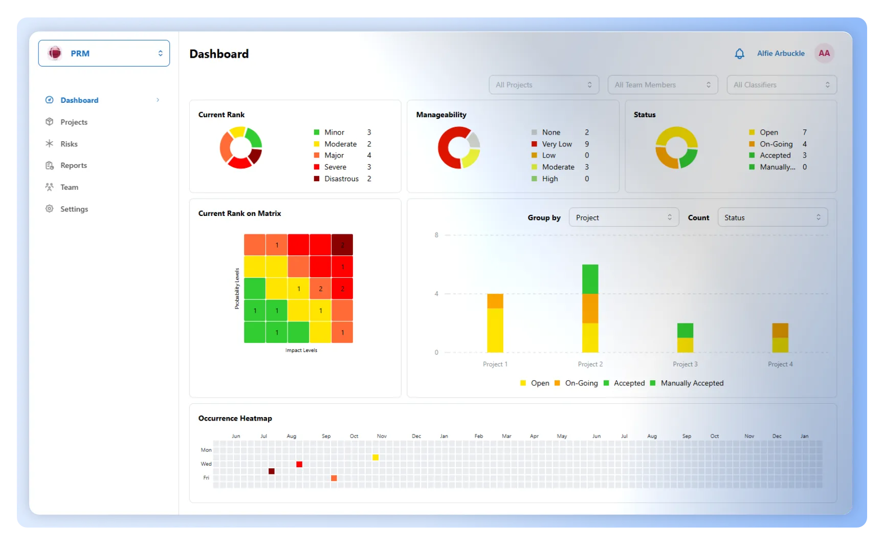 Home page dashboard screenshot